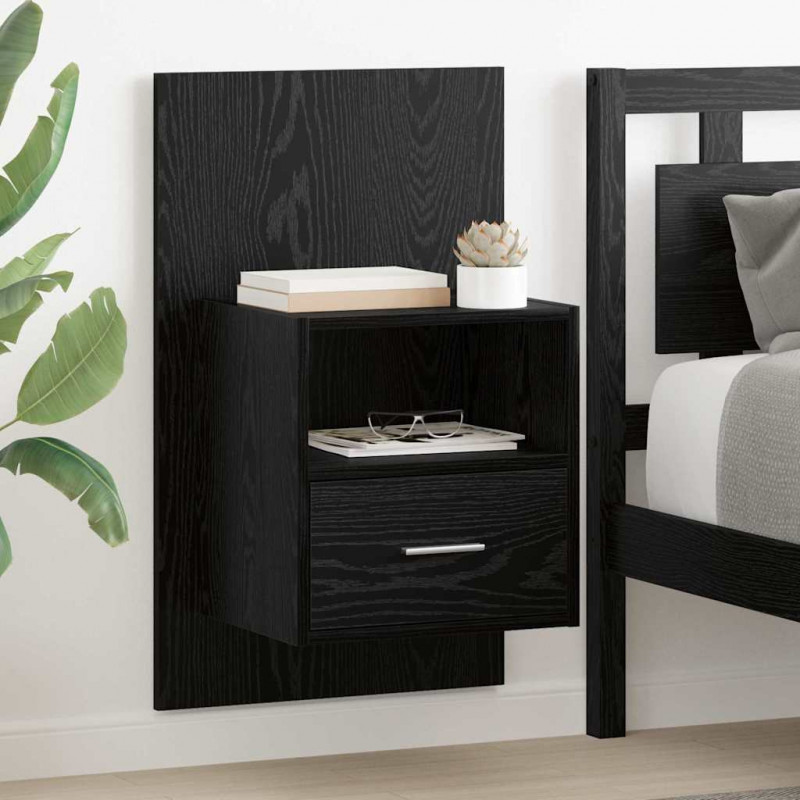 Szafka Nocna z szufladą 2 pcs Czarny Dąb 50 x 32,5 x 80cm