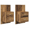 Ścienny stolik nocny 2 pcs Stare drewno 48,5 x 32,5 x 80 cm