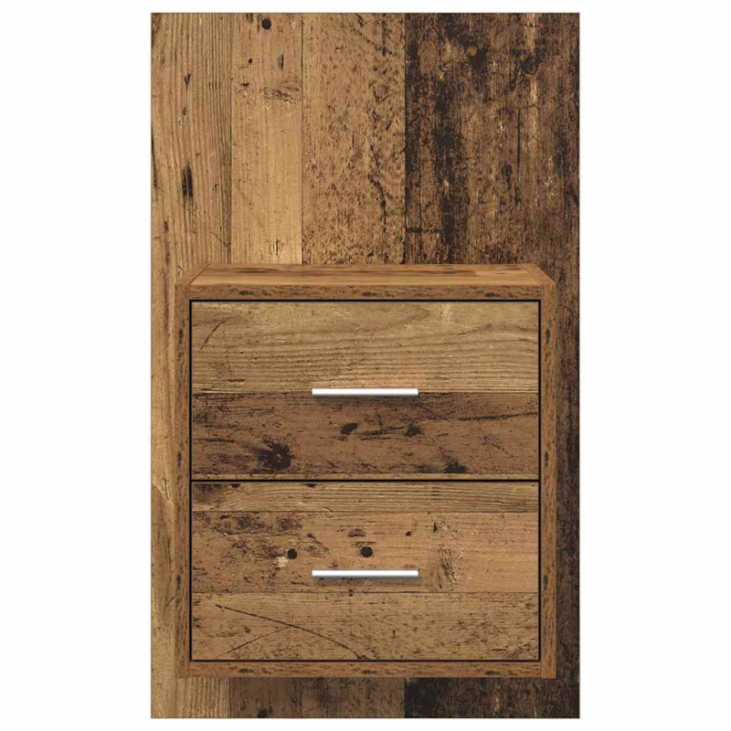 Ścienny stolik nocny 2 pcs Stare drewno 48,5 x 32,5 x 80 cm
