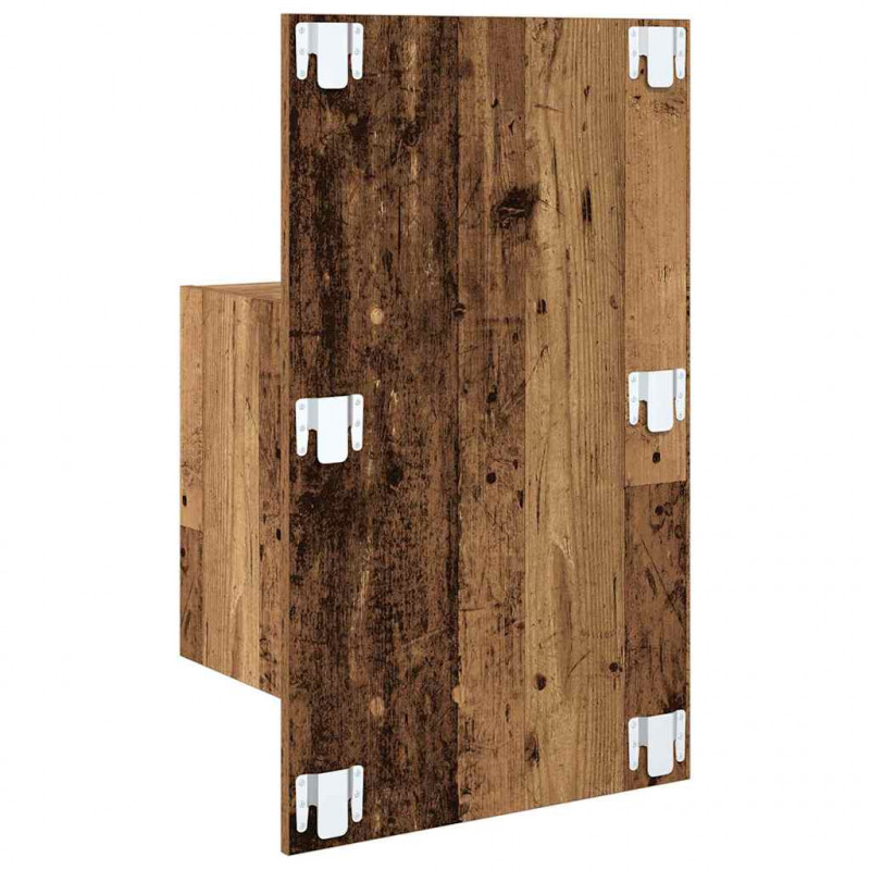 Ścienny stolik nocny 2 pcs Stare drewno 48,5 x 32,5 x 80 cm
