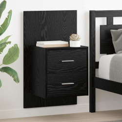 Ścienny stolik nocny 2 pcs Czarny Dąb 48,5 x 32,5 x 80 cm