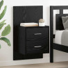 Ścienny stolik nocny 2 pcs Czarny Dąb 48,5 x 32,5 x 80 cm