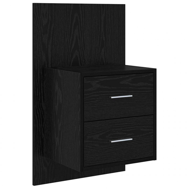 Ścienny stolik nocny 2 pcs Czarny Dąb 48,5 x 32,5 x 80 cm