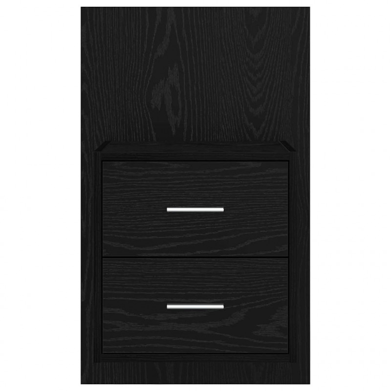 Ścienny stolik nocny 2 pcs Czarny Dąb 48,5 x 32,5 x 80 cm