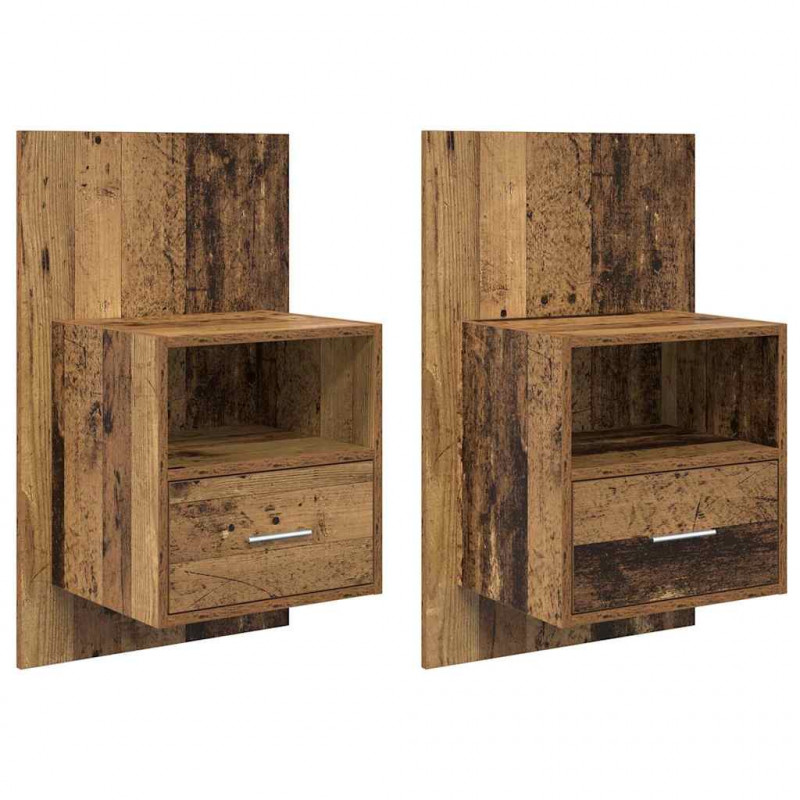 Szafka Nocna z szufladą 2 pcs Stare drewno 50 x 32.5 x 80cm