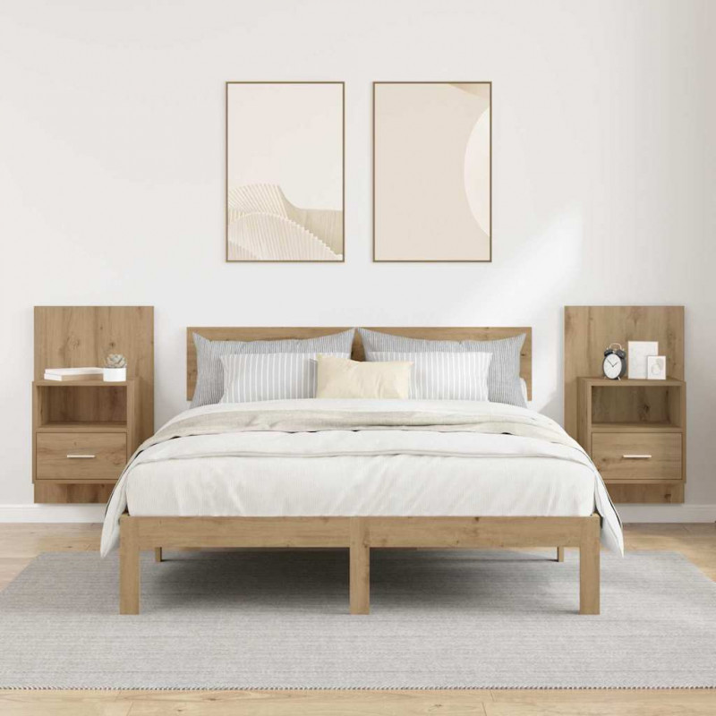 Szafka Nocna 2 pcs Dąb rzemieślniczy 50 x 32.5 x 80cm