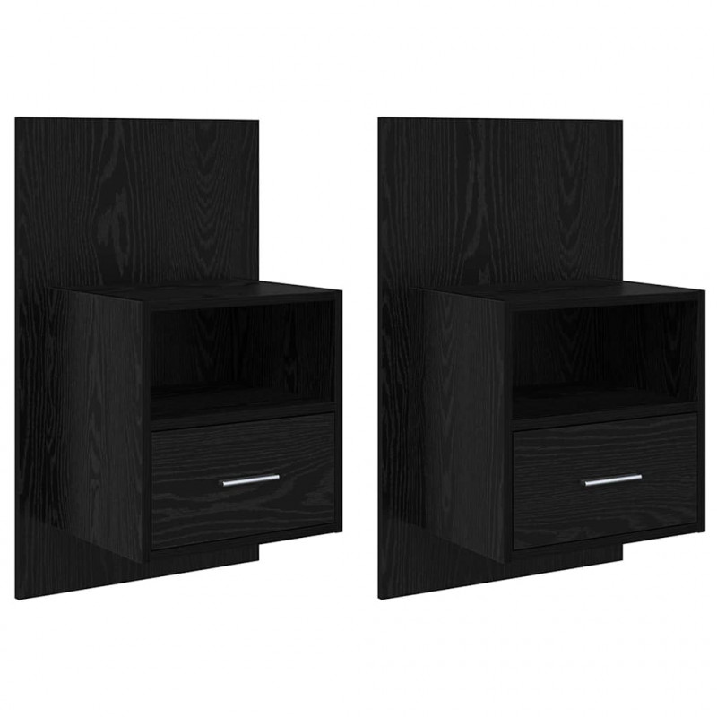 Szafka Nocna z szufladą 2 pcs Czarny Dąb 50 x 32.5 x 80cm