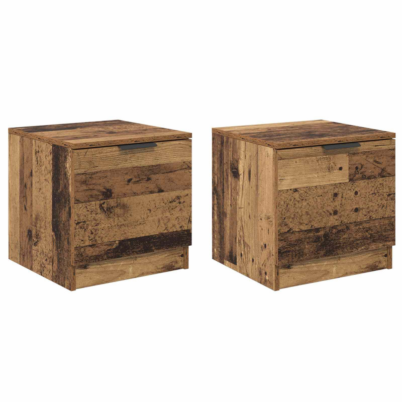 Szafka pod łóżko z szufladą 2 pcs Stare drewno 40 x 39 x 40cm