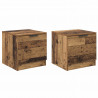 Szafka pod łóżko z szufladą 2 pcs Stare drewno 40 x 39 x 40cm