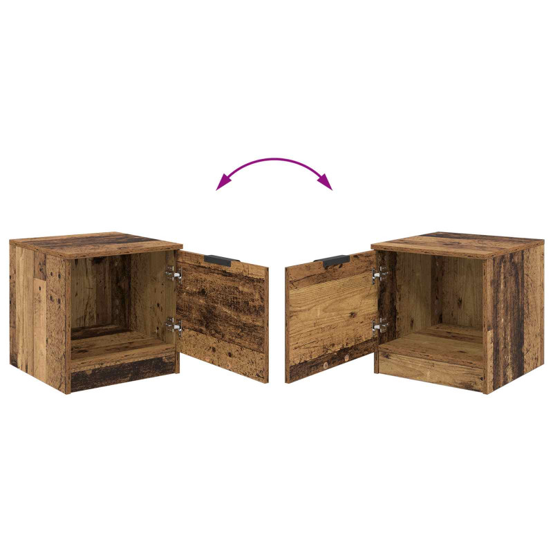 Szafka pod łóżko z szufladą 2 pcs Stare drewno 40 x 39 x 40cm