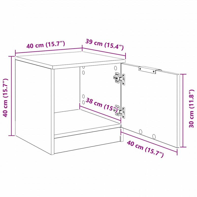 Szafka pod łóżko 2 pcs Dąb rzemieślniczy 40 x 39 x 40cm