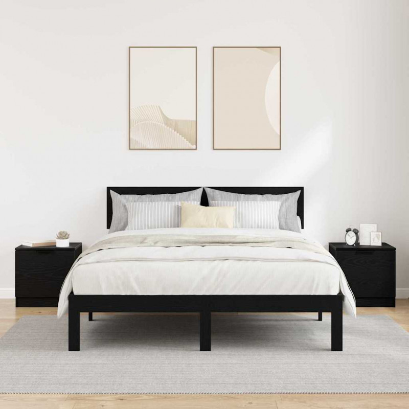 Szafka pod łóżko z szufladą 2 pcs Czarny Dąb 40 x 39 x 40cm