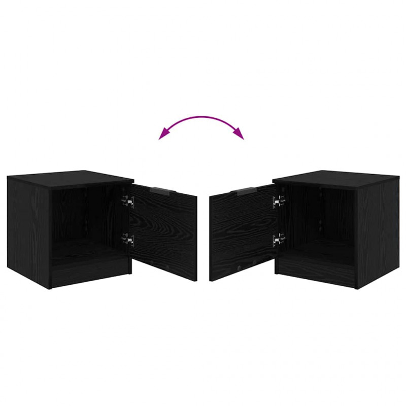 Szafka pod łóżko z szufladą 2 pcs Czarny Dąb 40 x 39 x 40cm