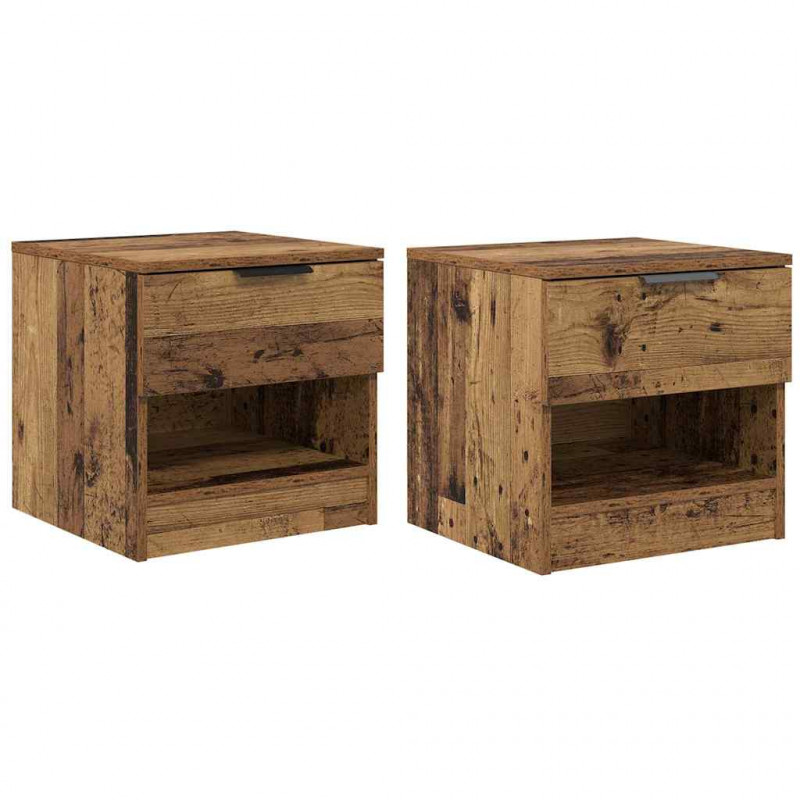 Szafka pod łóżko z szufladą 2 pcs Stare drewno 40 x 39 x 40cm