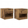 Szafka pod łóżko z szufladą 2 pcs Stare drewno 40 x 39 x 40cm