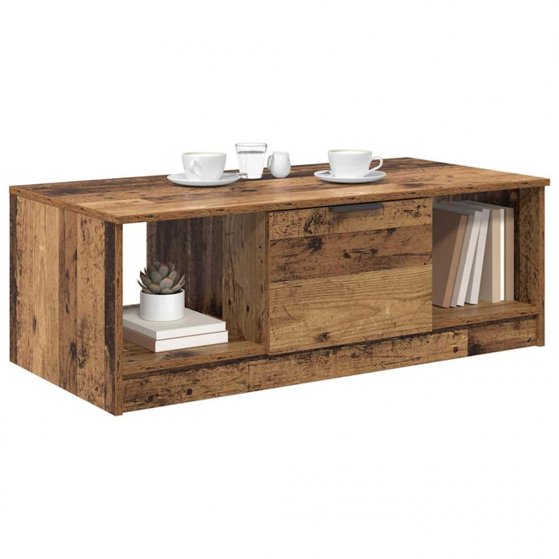 Stolik kawowy z szufladą Stare drewno 102 x 50 x 36cm