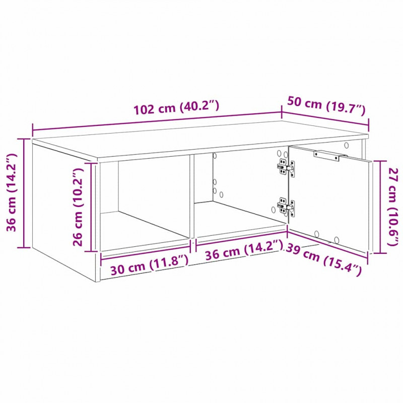 Stolik kawowy z szufladą Stare drewno 102 x 50 x 36cm