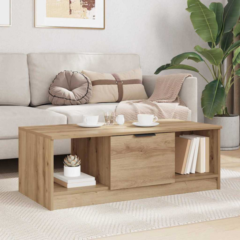Stolik kawowy z szufladą Dąb rzemieślniczy 102 x 50 x 36cm