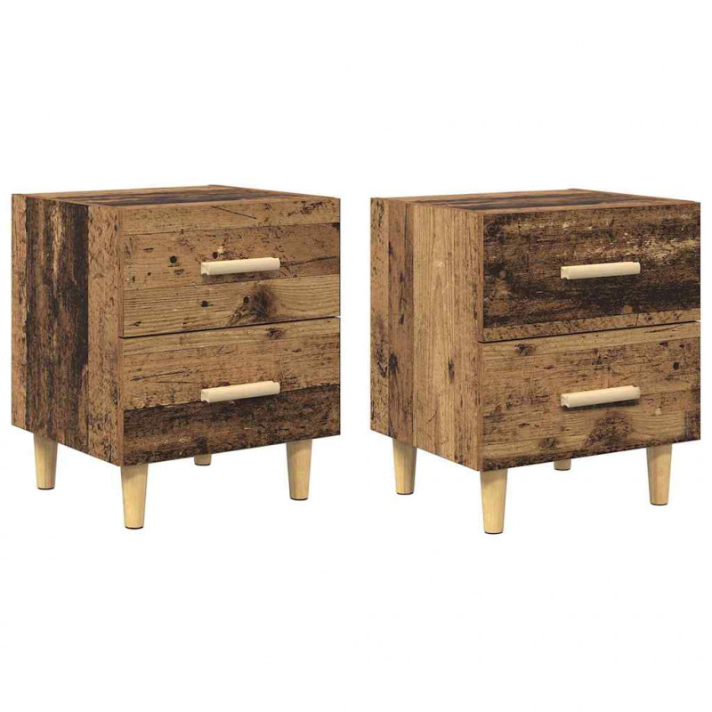 Szafka pod łóżko z szufladą 2 pcs Stare drewno 40 x 35 x 47,5cm
