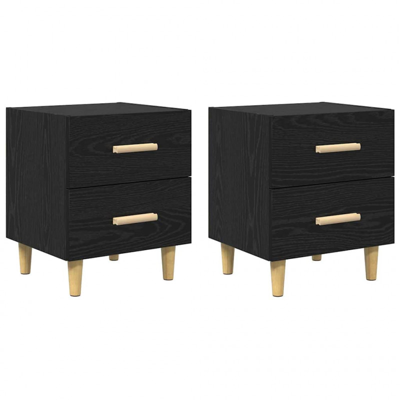 Szafka pod łóżko z szufladą 2 pcs Czarny Dąb 40 x 35 x 47,5cm