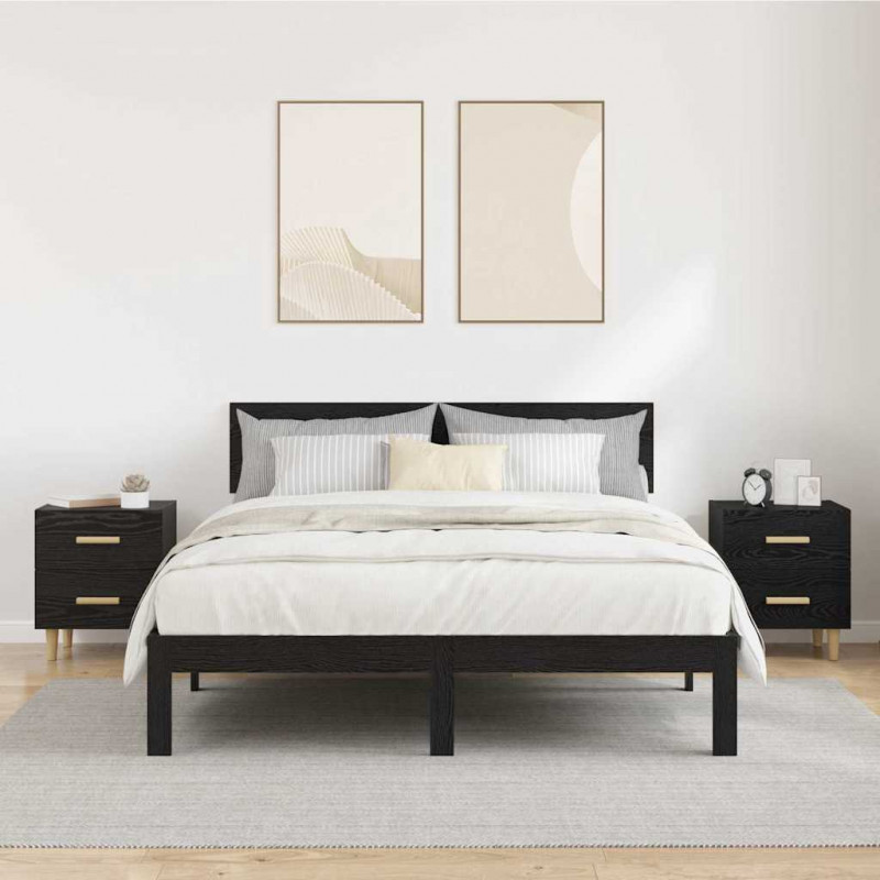 Szafka pod łóżko z szufladą 2 pcs Czarny Dąb 40 x 35 x 47,5cm