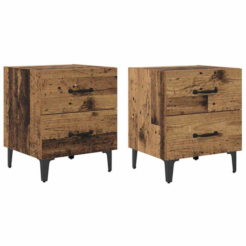 Szafka pod łóżko 2 pcs Stare drewno 40 x 35 x 47,5 cm
