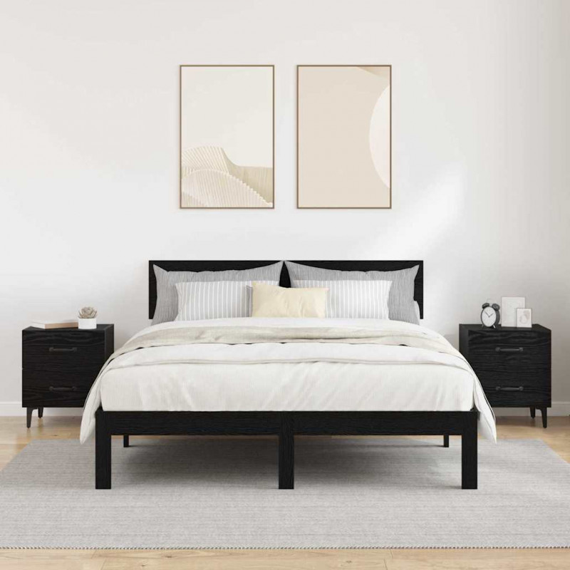 Szafka pod łóżko z szufladą 2 pcs Czarny Dąb 40 x 35 x 47,5 cm