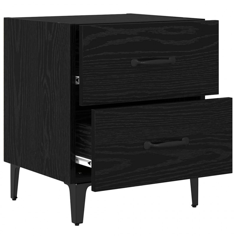 Szafka pod łóżko z szufladą 2 pcs Czarny Dąb 40 x 35 x 47,5 cm