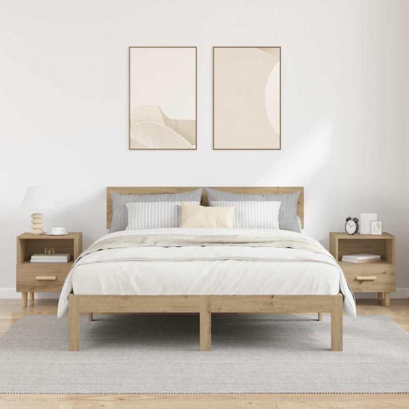 Szafka Nocna z szufladą 2 pcs Dąb rzemieślniczy 40 x 35 x 47 cm