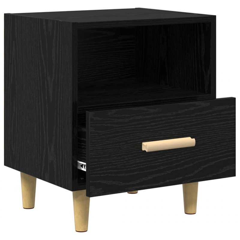 Szafka Nocna z szufladą 2 pcs Czarny Dąb 40 x 35 x 47 cm
