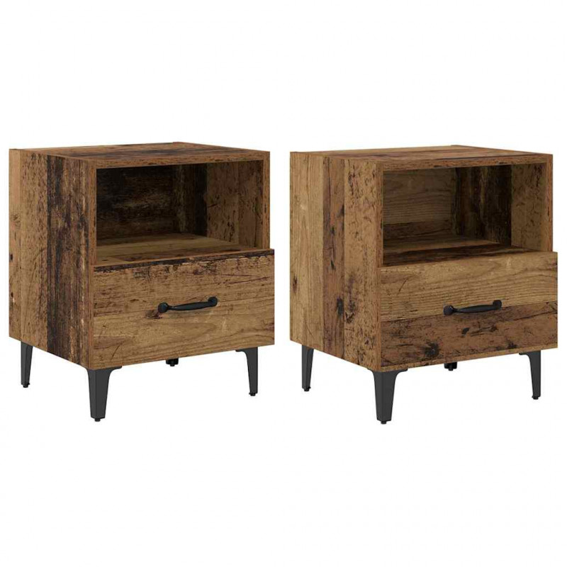 Szafka Nocna z szufladą 2 pcs Stare drewno 40 x 35 x 47.5 cm