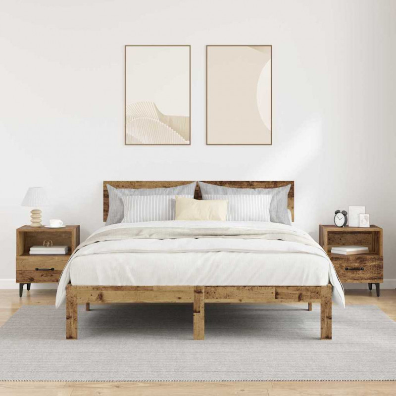 Szafka Nocna z szufladą 2 pcs Stare drewno 40 x 35 x 47.5 cm