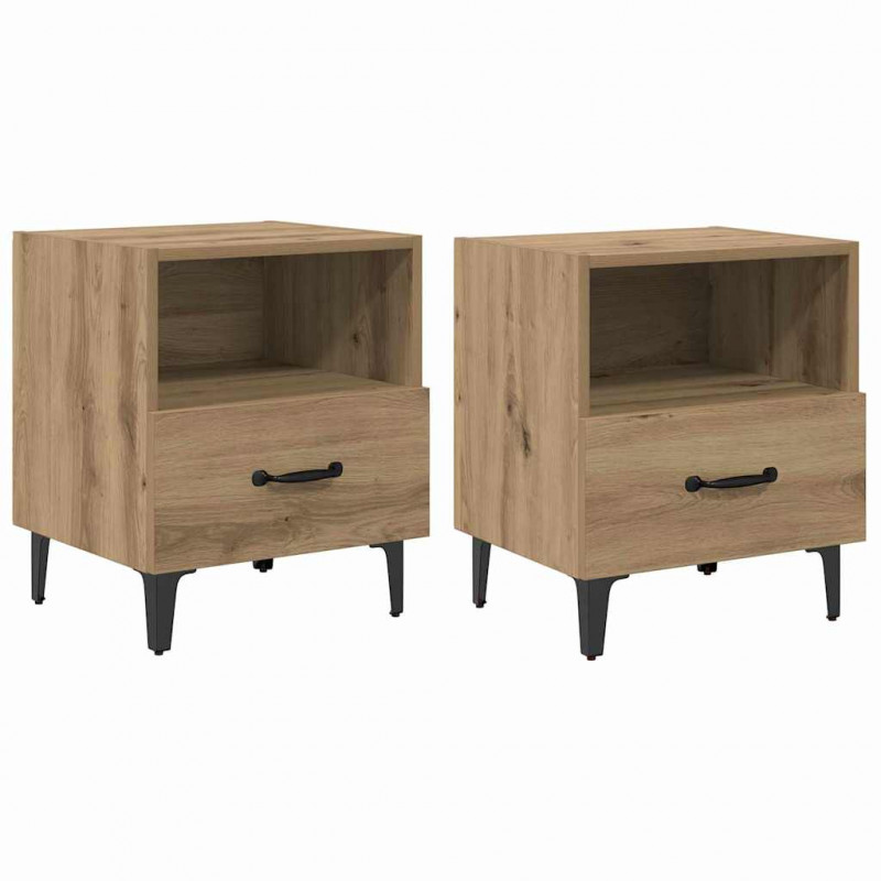 Szafka Nocna 2 pcs Dąb rzemieślniczy 40 x 35 x 47,5 cm