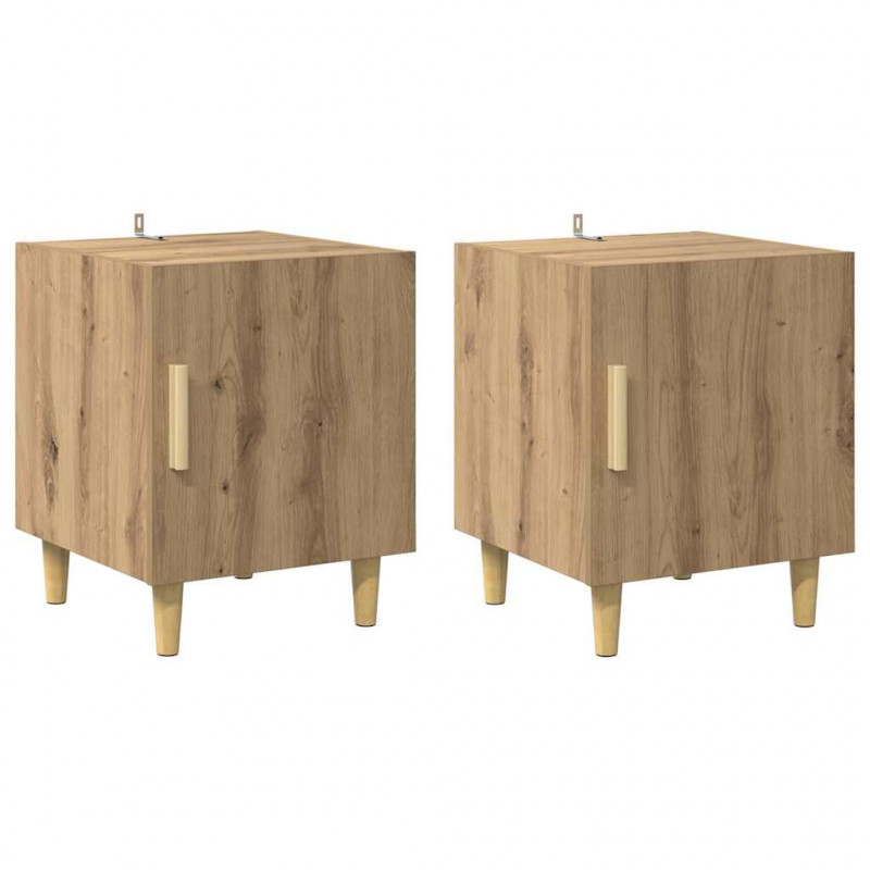 Szafka Nocna 2 pcs Dąb rzemieślniczy 40 x 40 x 50 cm