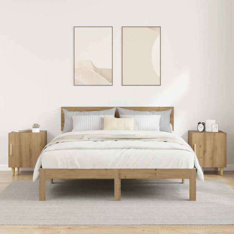 Szafka Nocna 2 pcs Dąb rzemieślniczy 40 x 40 x 50 cm