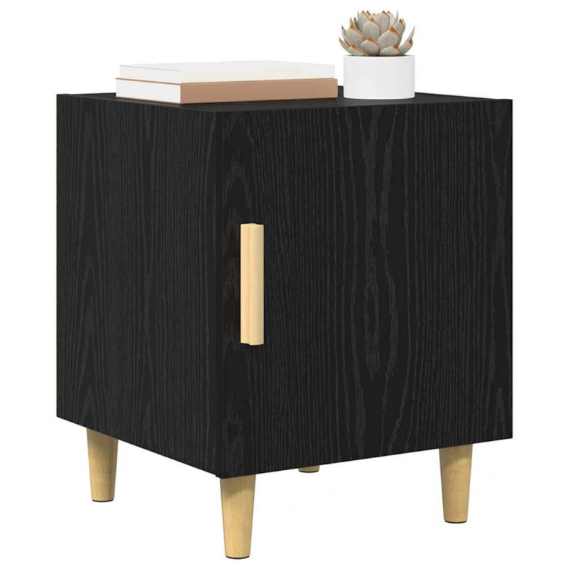 Szafka Nocna 2 pcs Czarny Dąb 40 x 40 x 50 cm