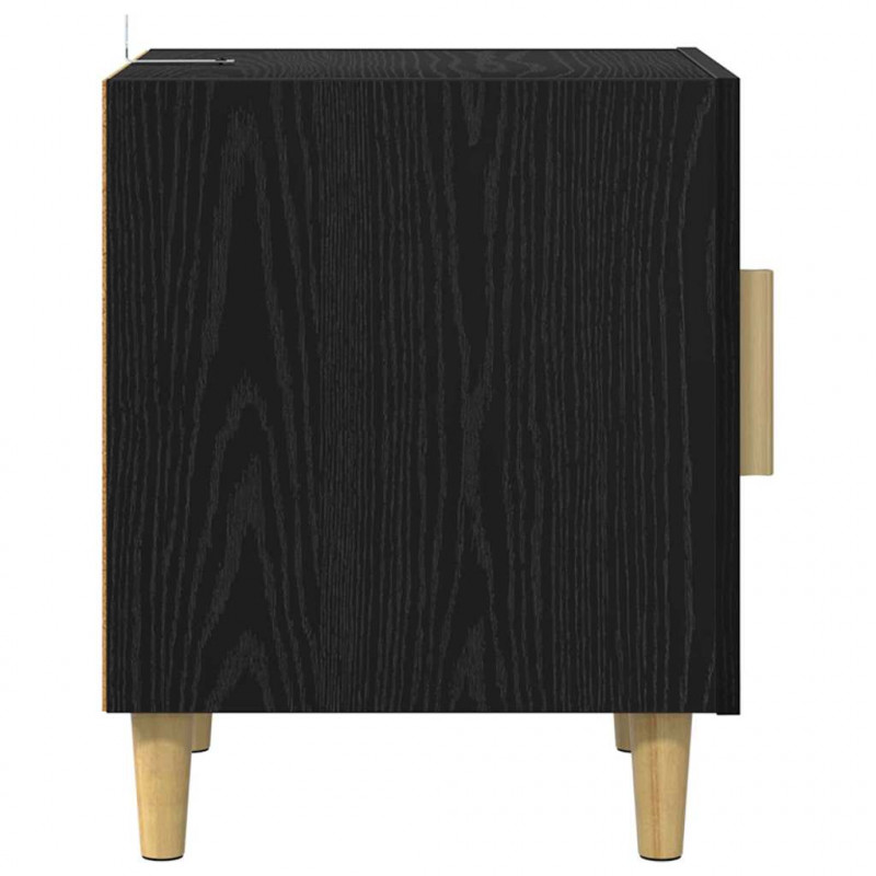 Szafka Nocna 2 pcs Czarny Dąb 40 x 40 x 50 cm