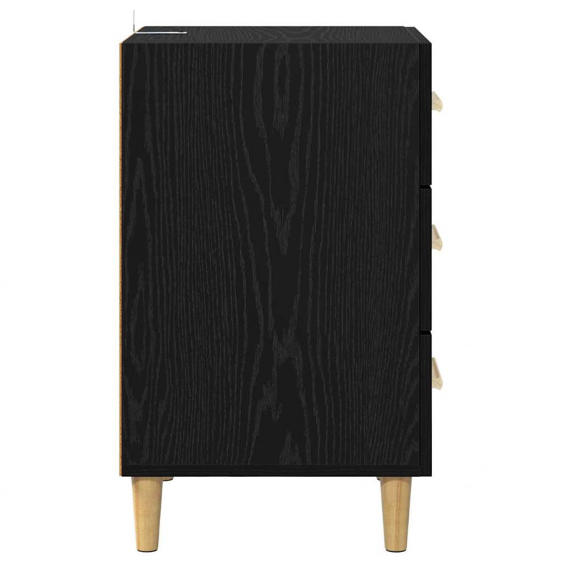 Szafka Nocna Czarny Dąb 40 x 40 x 66 cm Materiał drewnopochodny