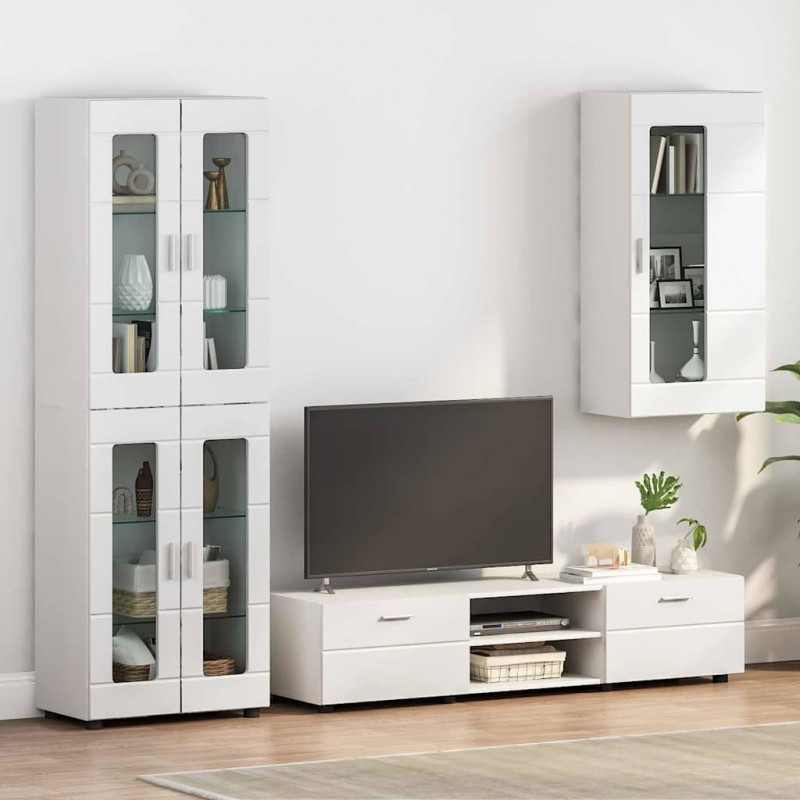 Drewniana szafka Biały 50 x 29 x 100 cm Materiał drewnopochodny