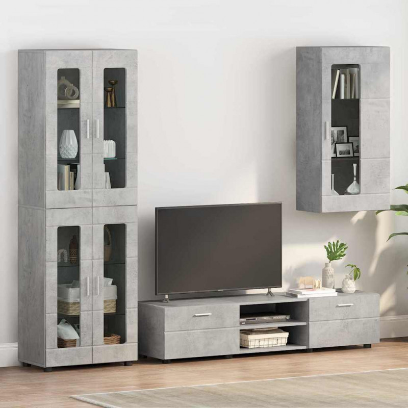 Drewniana szafka Betonowy szary 50 x 29 x 100 cm