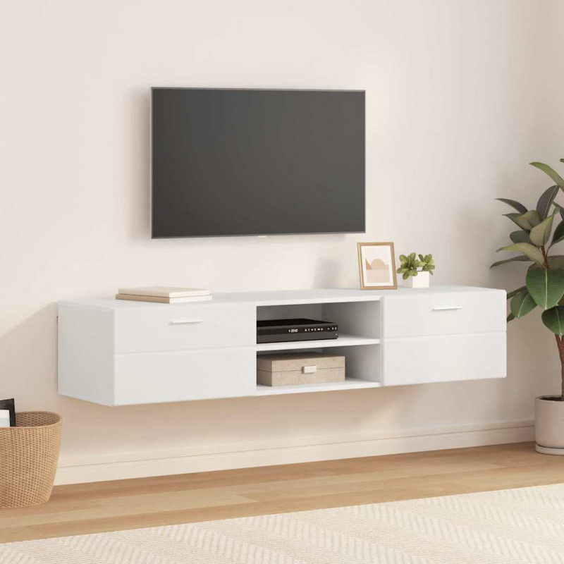 Drewniana szafka Biały 150 x 39 x 30 cm Materiał drewnopochodny