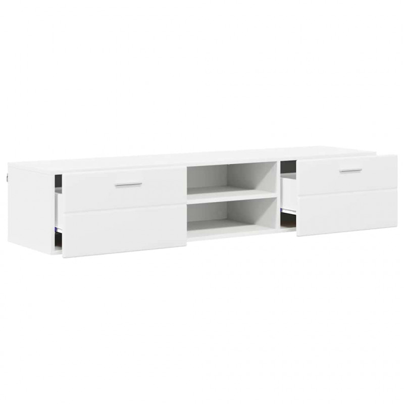 Drewniana szafka Biały 150 x 39 x 30 cm Materiał drewnopochodny