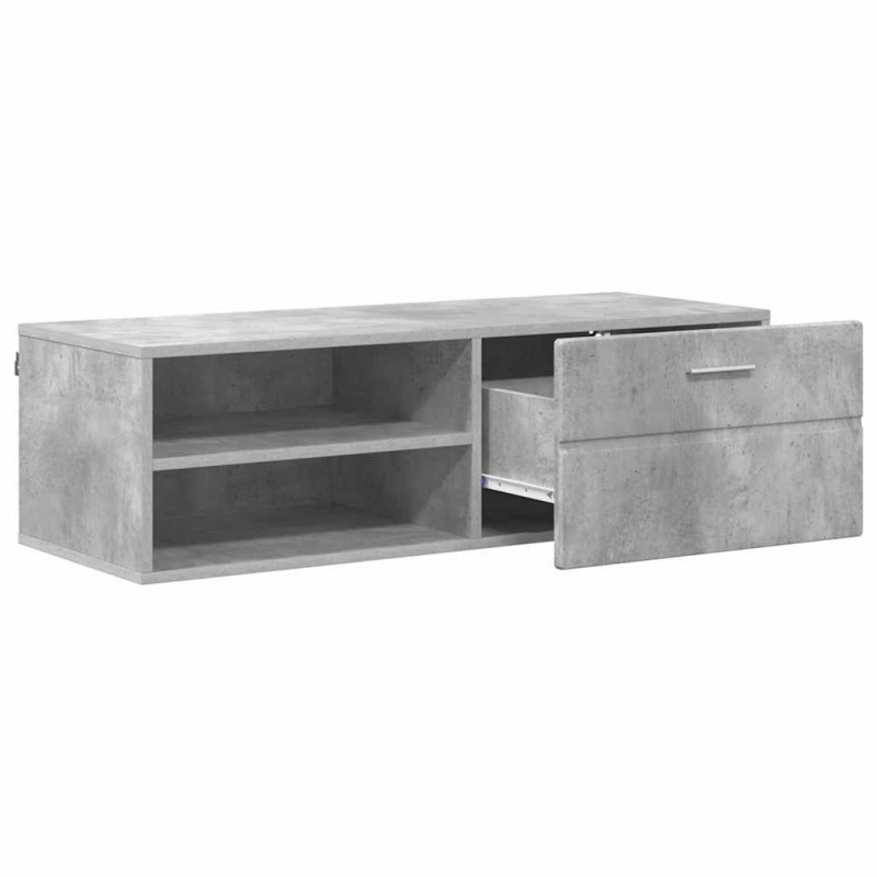 Drewniana szafka z szufladą Betonowy szary 100,5 x 39 x 30 cm