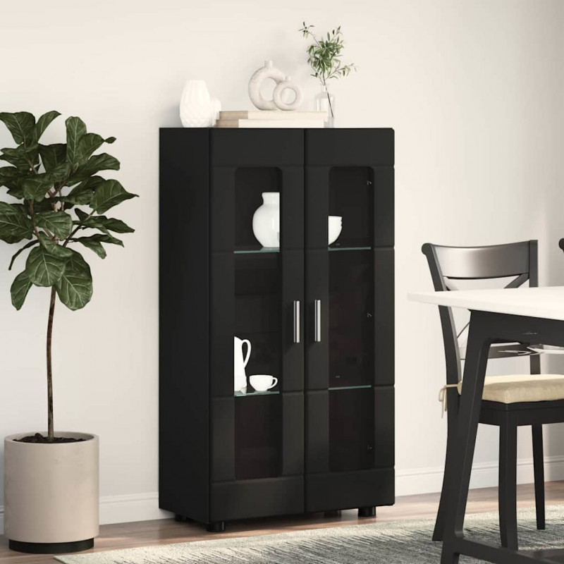 Bufet FLORIN Czarny 55,5 x 29 x 103 cm Materiał drewnopochodny