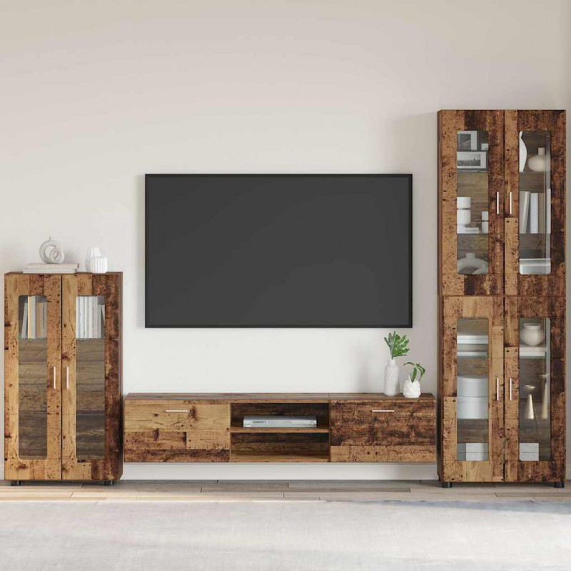 Bufet z półką z drzwiami FLORIN Stare drewno 55,5 x 29 x 103 cm
