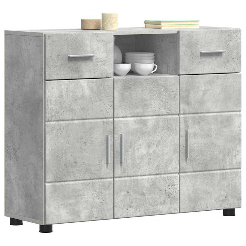 Drewniana szafka z szufladą Betonowy szary 88,5 x 30,5 x 73 cm