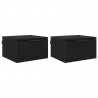Szafka Nocna z szufladą 2 pcs Czarny Dąb 34 x 30 x 20 cm