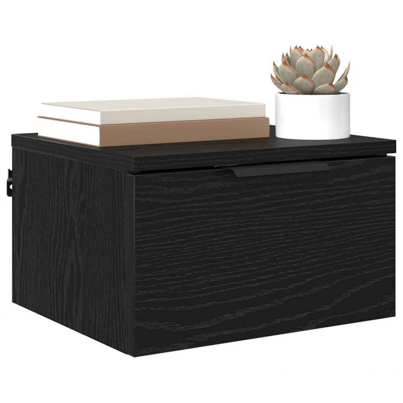 Szafka Nocna z szufladą 2 pcs Czarny Dąb 34 x 30 x 20 cm
