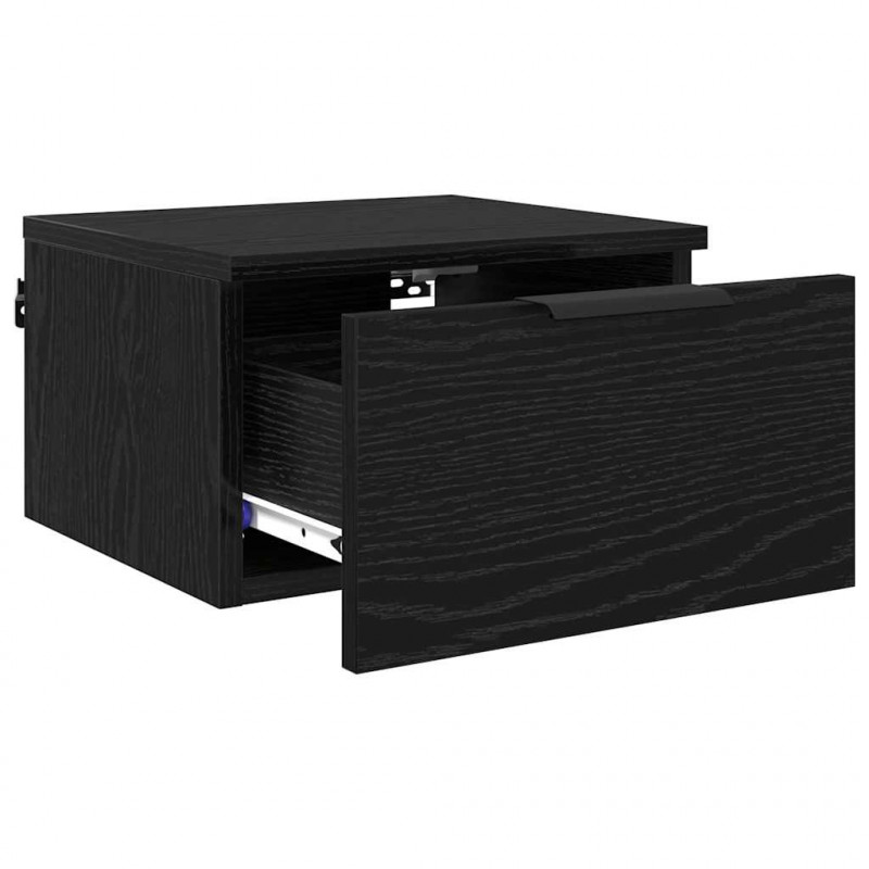 Szafka Nocna z szufladą 2 pcs Czarny Dąb 34 x 30 x 20 cm