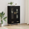 Highboard Czarny Dąb 70 x 31 x 115 cm Materiał drewnopochodny